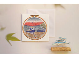 'Moored Boats' Blank Greetings Card with Free UK Postage