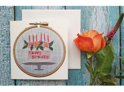Happy Birthday Printed Embroidery design card