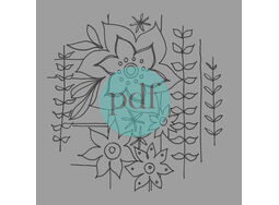 'Stylised Retro Flowers' PDF Embroidery Template