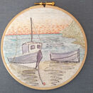 'Moored Boats' Hoop Art Hand Embroidery Kit additional 3
