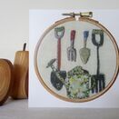 'Gardening Tools' Printed Embroidery Greetings Card additional 2