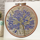 Agapanthus Flower Printed Embroidery Greetings Card additional 1