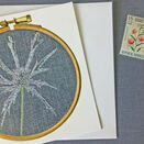 Sea holly Printed Embroidery Greetings Card (Free UK postage) additional 1