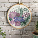 "Teacup & Succulents" Floral Flower Embroidery Pattern Design additional 7