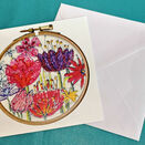 Flowers Design Printed Embroidery Greetings Card additional 1