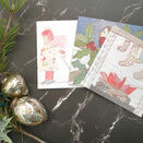 'Stockings' Printed embroidery Christmas Card with free UK postage additional 2