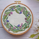 Festive Wreath (linen mix fabric) Embroidery Panel additional 5