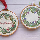 Festive Wreath (linen mix fabric) Embroidery Panel additional 3