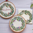 Festive Wreath (linen mix fabric) Embroidery Panel additional 1