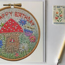 'Happy Birthday' Fairy House Printed Embroidery Greetings Card additional 6