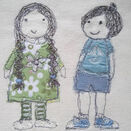 'Brother & Sister' PDF Embroidery Pattern additional 2