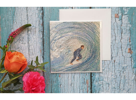 *NEW* Tube surfer Blank Greeting card with Free UK postage