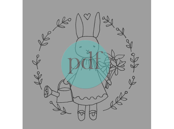 'Bunny Girl' PDF Embroidery Pattern Now Half Price at £3!