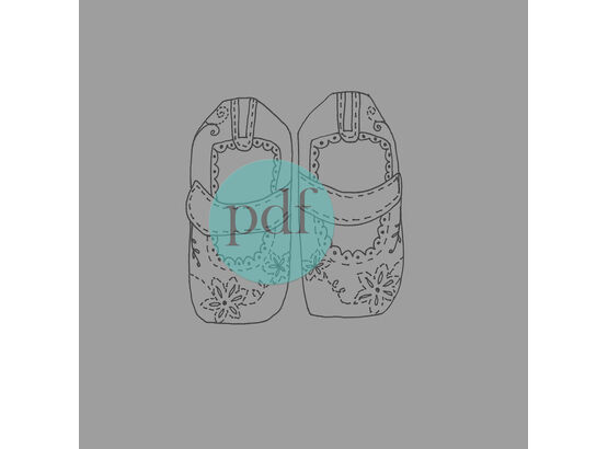 'Girl's First Shoes' PDF Embroidery Pattern