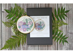 'Tea & Succulents' Floral Hoop Art Embroidery Kit