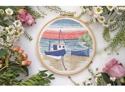 'Moored Boats' Hoop Art Hand Embroidery Kit alternative