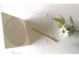 Agapanthus Flower Printed Embroidery Greetings Card alternative