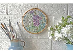 Lupin Floral Flower Panel Embroidery Pattern Design alternative