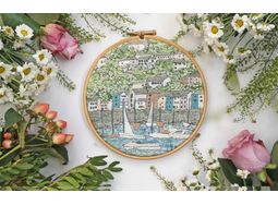 "Kingswear Devon" Linen Panel Embroidery Pattern Design alternative