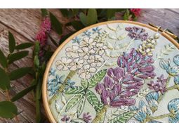 'Lupin' Floral Hoop Art Hand Embroidery Kit alternative