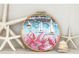 "Regatta" Linen Panel Embroidery Pattern Design alternative