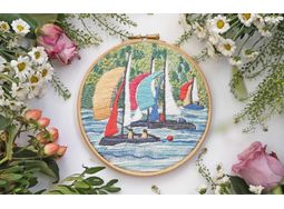 'Dartmouth Sail Boats' Hoop Art Hand Embroidery Kit alternative