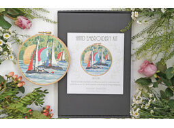 'Dartmouth Sail Boats' Hoop Art Hand Embroidery Kit