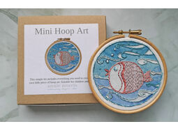 Mini Hoop Art Hand Embroidery Kit - Puffa fish
