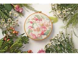 Blossom Flower Linen Embroidery Pattern Design