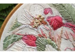 Blossom Flower Linen Embroidery Pattern Design alternative