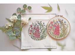 Foxglove Flower Linen Embroidery Pattern Design