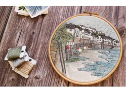Estuary View Printed Embroidery Pattern Design alternative