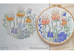Forget me Not Flower Linen Embroidery Pattern Design alternative