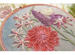 Lavender and Butterfly Linen Embroidery Pattern Design alternative