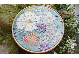 Cosmos Floral Hand Embroidery Kit alternative