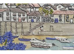Mousehole Coastal Embroidery Pattern Design alternative