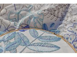 Linen Leafy Embroidery Pattern For Cushion Cover alternative