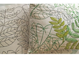 *NEW* Linen Leafy Embroidery Pattern For Cushion Cover