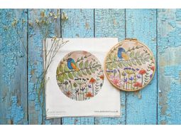 Summer Birdsong Linen Embroidery Pattern Design alternative