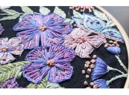 Nicotiana Flower Linen Embroidery Pattern Design alternative