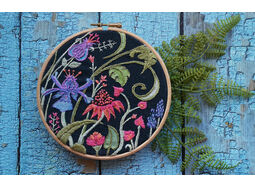 Echinacea Flower Linen Embroidery Pattern Design