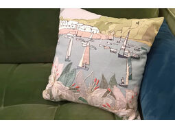 Salcombe Coastal Embroidery Pattern For Cushion Cover
