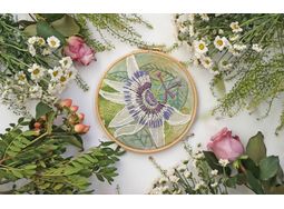 Passionflower Hand Embroidery Pattern Design alternative