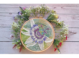 Passionflower  Hand Embroidery Pattern Design