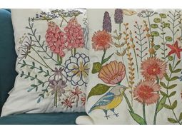 Botanical Bluetit Embroidery Pattern For Cushion Cover alternative