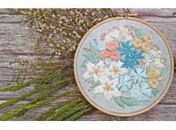 Pastel Blooms Floral Hand Embroidery Kit alternative