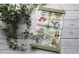 Springtime Gardening Embroidery Pattern Design - Mini Wallhanging -