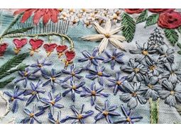 Summer Garden Floral Embroidery Pattern Design - Mini Wall hanging - alternative