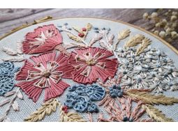 Peony Bouquet Floral Embroidery Pattern Design alternative