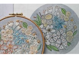 Pastel Blooms Flower Embroidery Pattern Design alternative